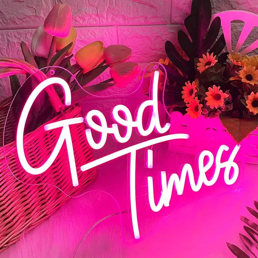 

Неоновые вывески Good Times для украшения стен, искусственная неоновая панель, знаки для свадьбы, дня рождения, вечеринки, дома, бара, вывеска для ногтевой комнаты, салона красоты