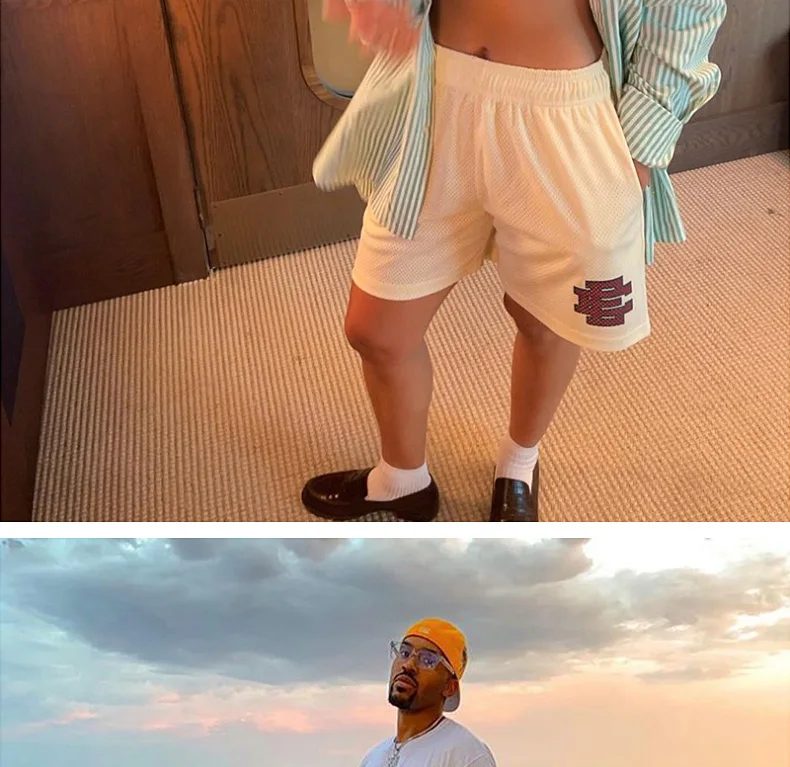 Description Picture 5 of itemEE Men's Shorts Basic Short NEW YORK CITY SKYLINE Gym Casual Fitness Sports Short Pants Summer Workout Mesh Shorts Man Shorts