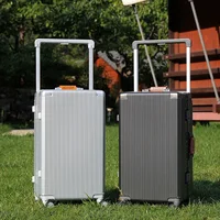 20"22"24"26 Inch Travel Suitcase Aluminum frame Trolley Case Carry-on Luggage with Cup Holder Boarding Box Rolling Luggage