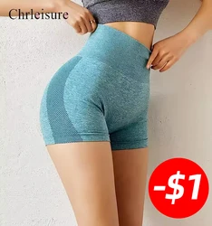 CHRLEISURE Seamless Shorts Women Gym Push Up Sports Shorts Female Fitness Shorts High Waist Workout Shorts Ladies Casual Tights