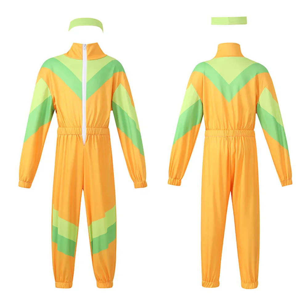 

Unisex Kids Retro 70s 80s Hippie Costume Halloween Carnival Party Cosplay Rock Disco Hippies Dance Jumpsuit Tracksuit Outfit