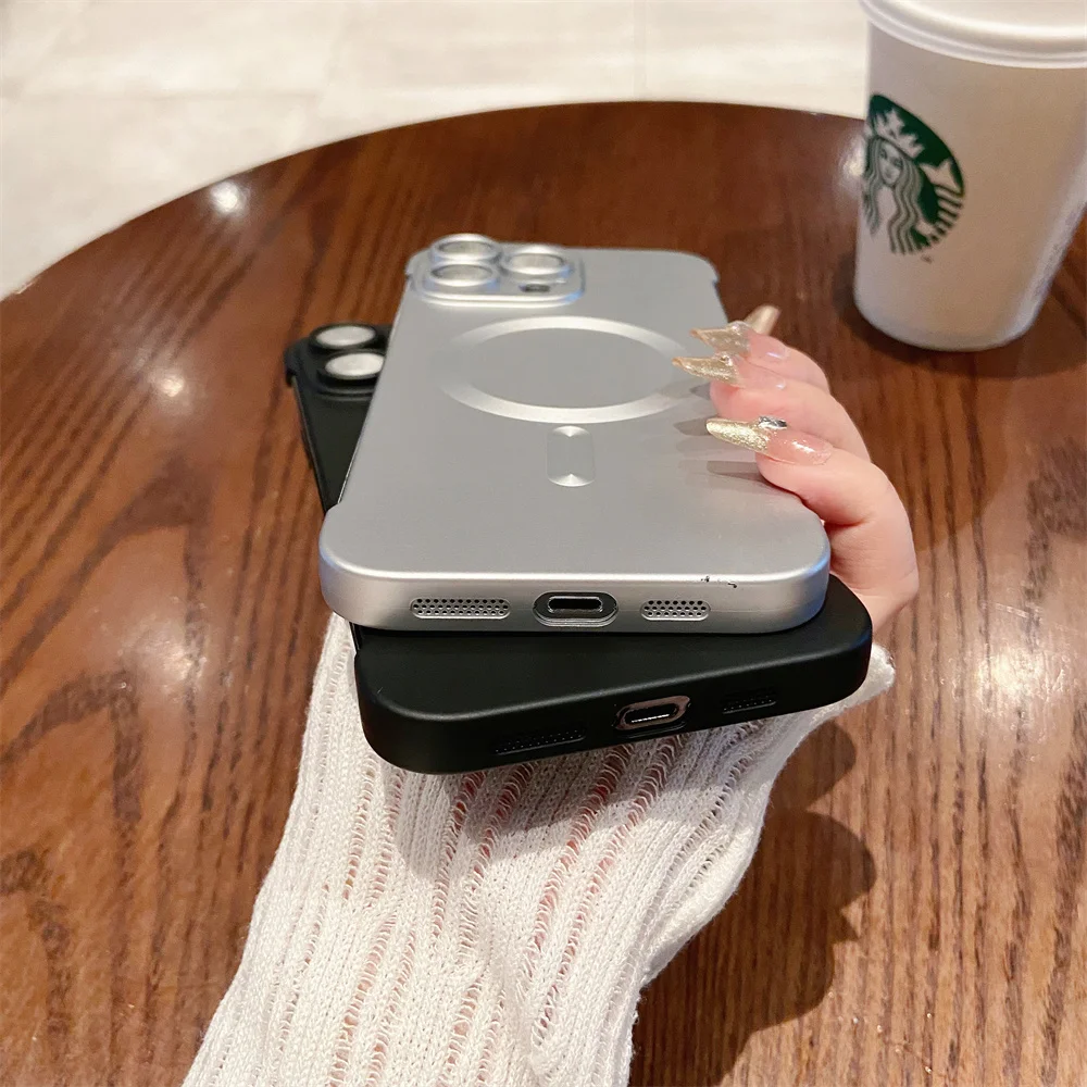 Ultra-Thin Frameless Matte Magnetic Wireless Charging Case - Luxury Design