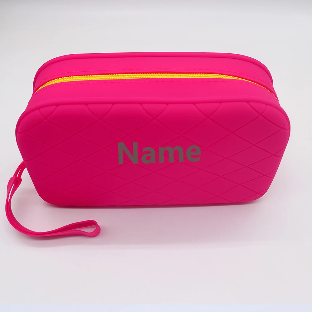 Free Name Printing Silicone Storage Pouch Organiser Box Silicone Material for Easy Portability Personalised Gift with DIY Design