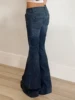Weekeep Streetwear Low Rise Flared Jeans y2k Vintage Slim-fitting All-match Blue Denim Pants 2000s Casual Women's Jeans Harajuku 3