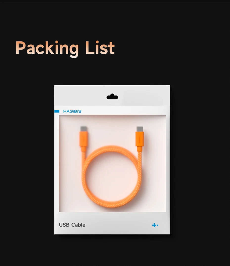 Hagibis USB-C to USB-C Wedge Cable PD 3.1 (240W)