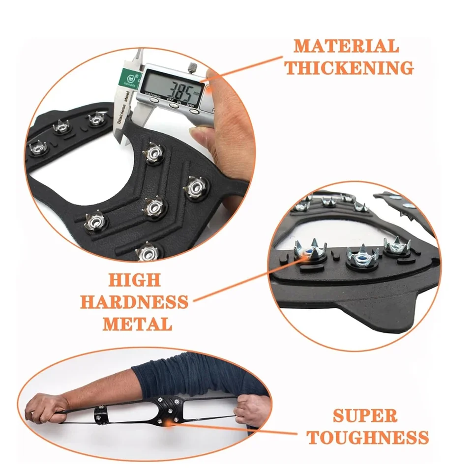 Ramponi Da Neve Con 26 Punte - In Acciaio Inox, Antiscivolo Per Trekking, Escursionismo E Pesca - Foto 6