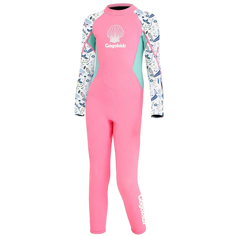 Girl 2.5mm Wetsuit Kids Thermal Swimsuit Neoprene Rash Guard Children One Piece Swimwea All in One Sunsuit Sun Protection UV 50+