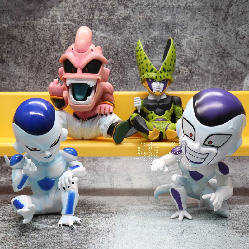 13Cm Anime Dragon Ball Z Super Saiyan One Majin Buu Frieza Figure Doll Model Toys Dragon Ball Z Cell Gift
