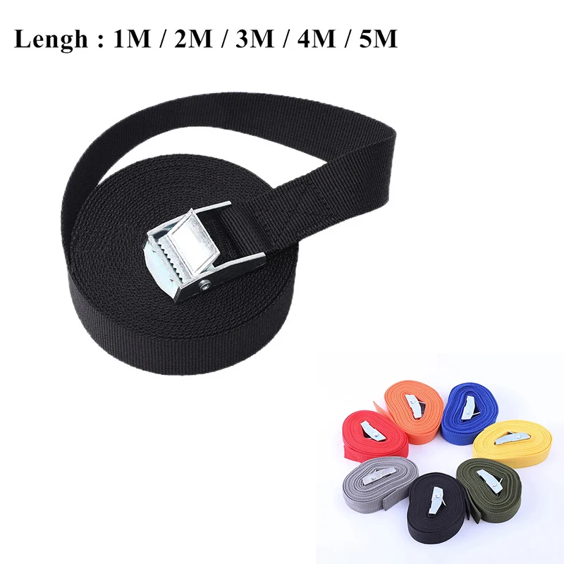 Tow Rope 1M/2M/3M/4M/5M Strong Ratchet Belt Black Buckle Tie-Down Belt Cargo Straps Car Motorcycle Bike Metal Buckle Cargo Straps Cargo Tie Down Strap Tie Down Straps Lashing Strap