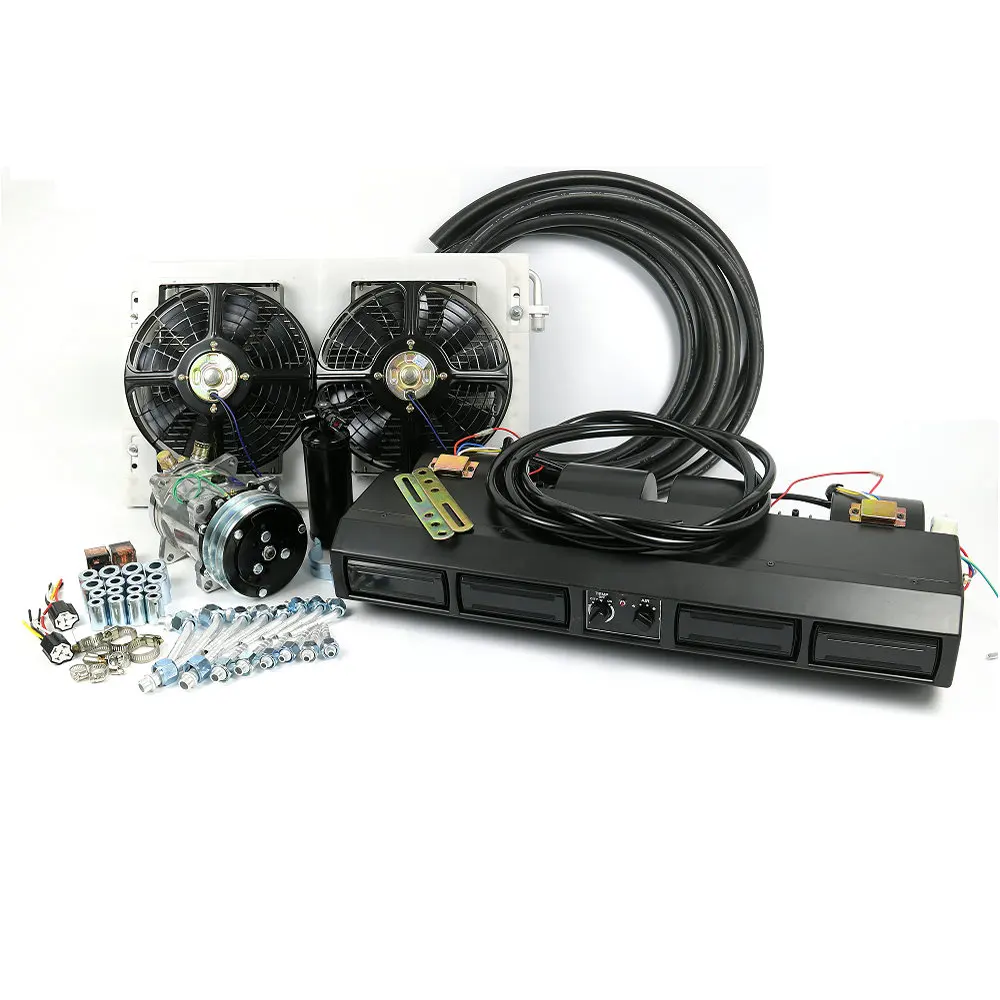 

Universal 12V 24V Underdash A/C Air Conditioning Evaporator Assembly Kit for Heavy Duty Truck Trailer RV Vehicle Air Conditioner