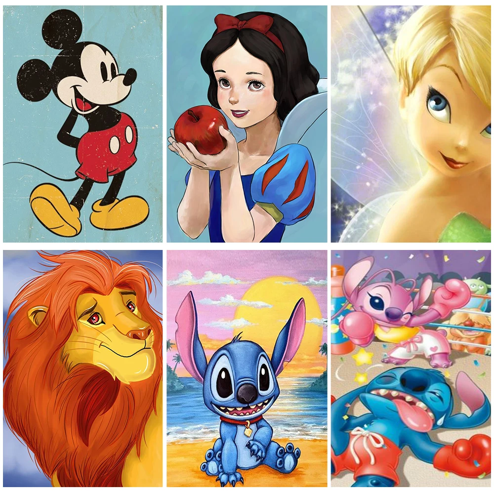 

Disney Diamond Embroidery Cartoon Stitch Lion King Animal 5D Diamond Painting Full Round Mosaic DIY Art Hobby Home Decor Gift