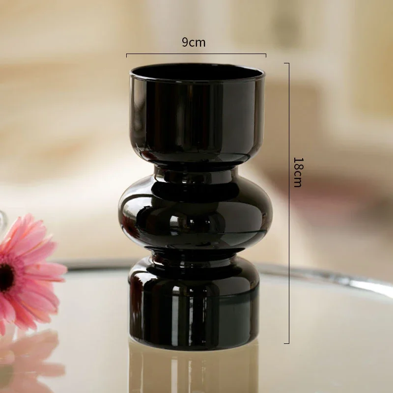 Flower Vase with Elegant Circular Fishbowl Design Glass Vase for Home Decor, Table, Living Room Decoration,Entryway, Shelf Decor 6