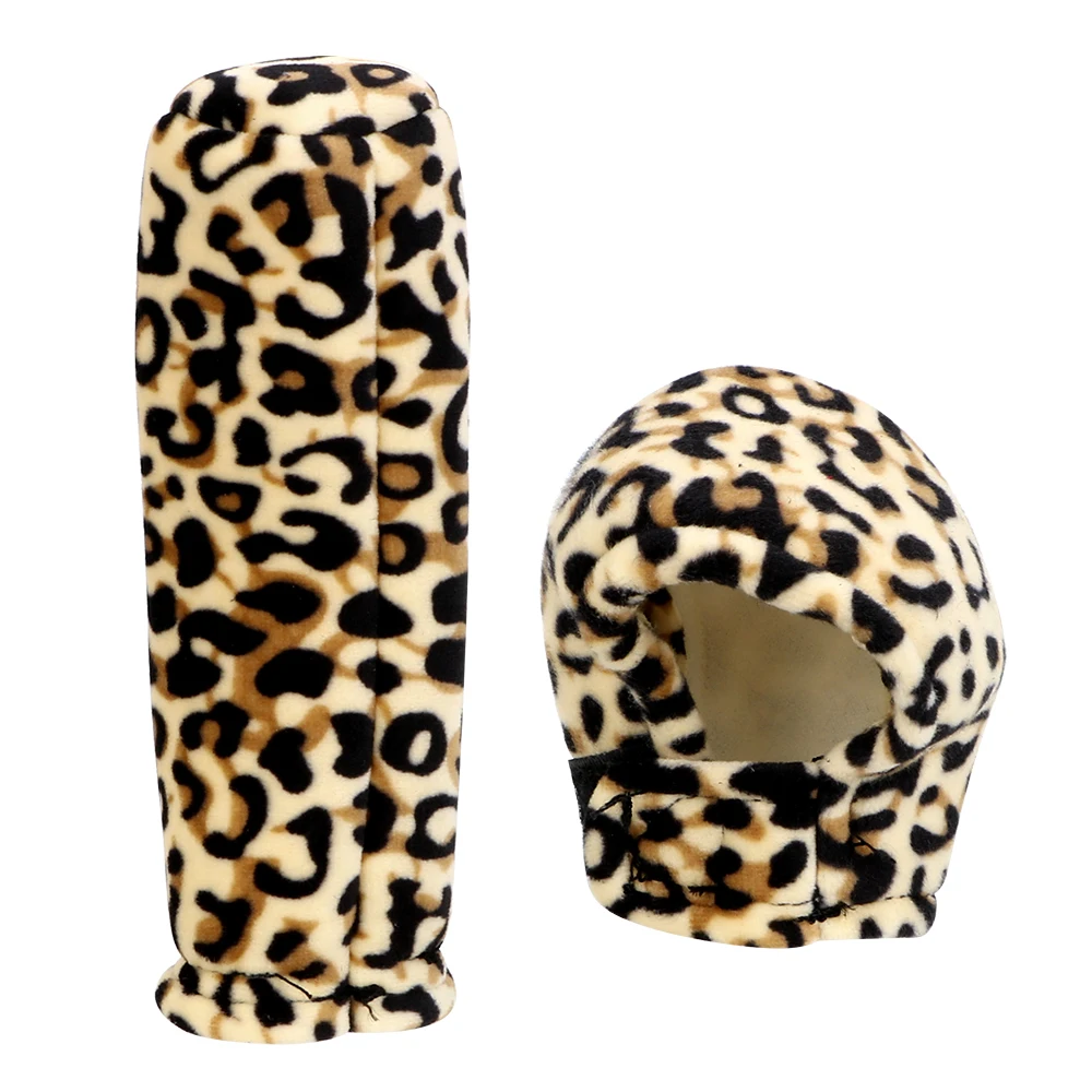 Leopard Plush Handbrake Grips Car Gear Shift Collars Anti-Slip Car-styling Universal Interior Accessories car interior accessories