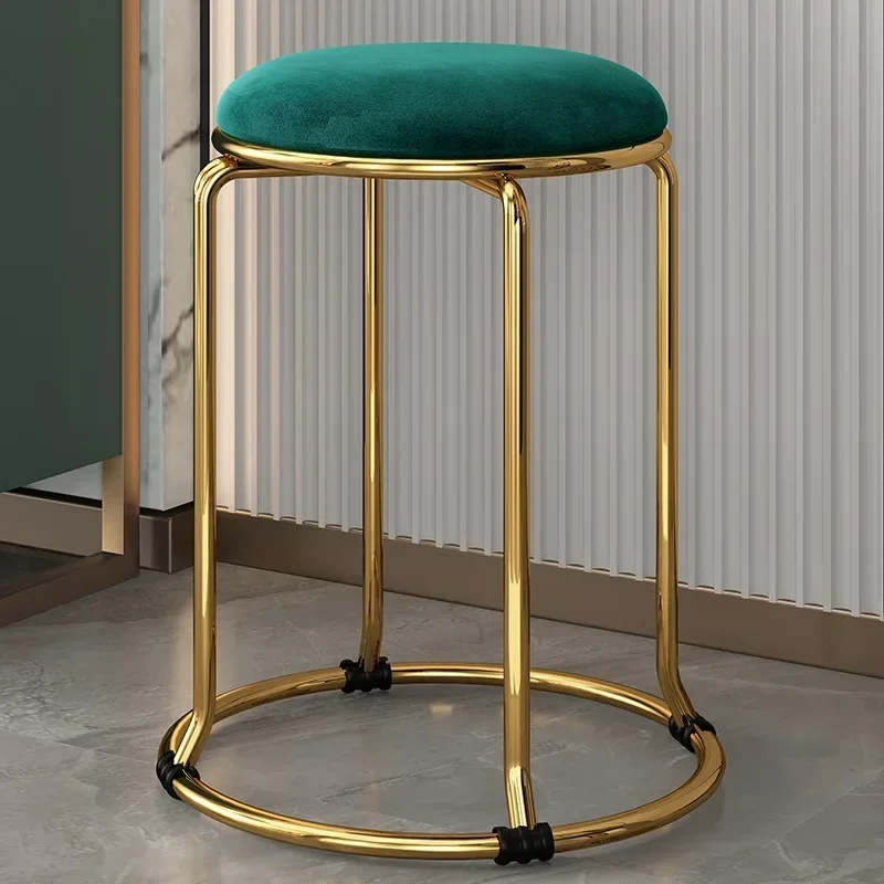 

Velvet Bar Chair Kitchen Lounge Salon Table Modern Luxury Round Stool Chair Bathroom Outdoor Style Cadeira Home Furniture