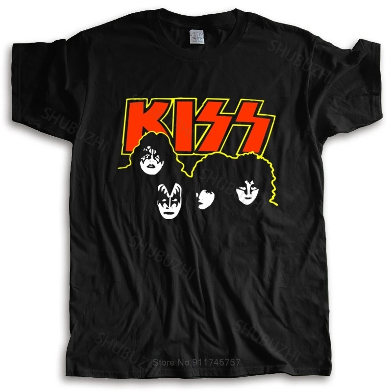 Kiss T-Shirt Vintage 1980 Rare Rock Band Concert Tee 80'S Reprint Shirt Summer Fashion T-Shirt Uomo Cotton Top Euro Size