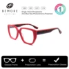BEMORE Custom Square Handmade Acetate Optical Glasses with Recipe Progressive Anti-Blue Light Photochromic Prescription Eyewear