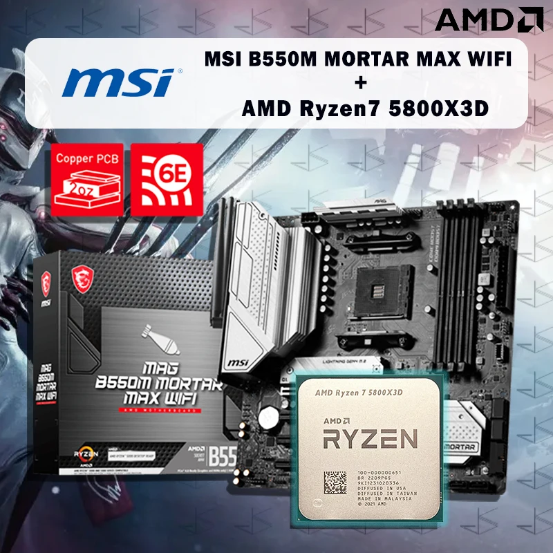 NEWAMDRyzen75800X3DR75800X3DCPUMSIMAGB550MMORTARMAXWIFI