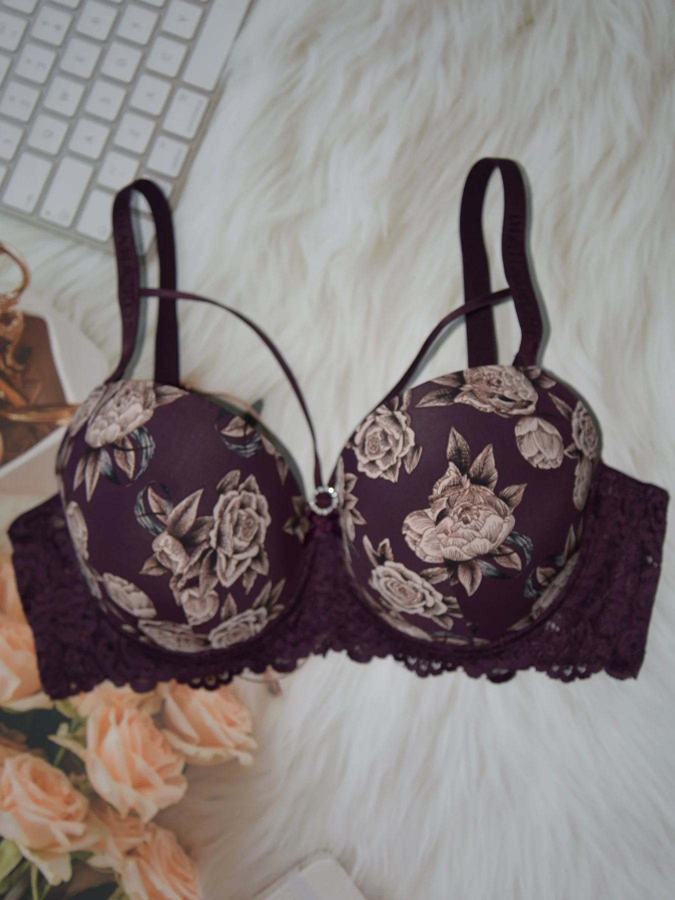 Diana Rose With underwire big breasts thin D Cup underwear breathable gathered anti-sagging breasts women's bra