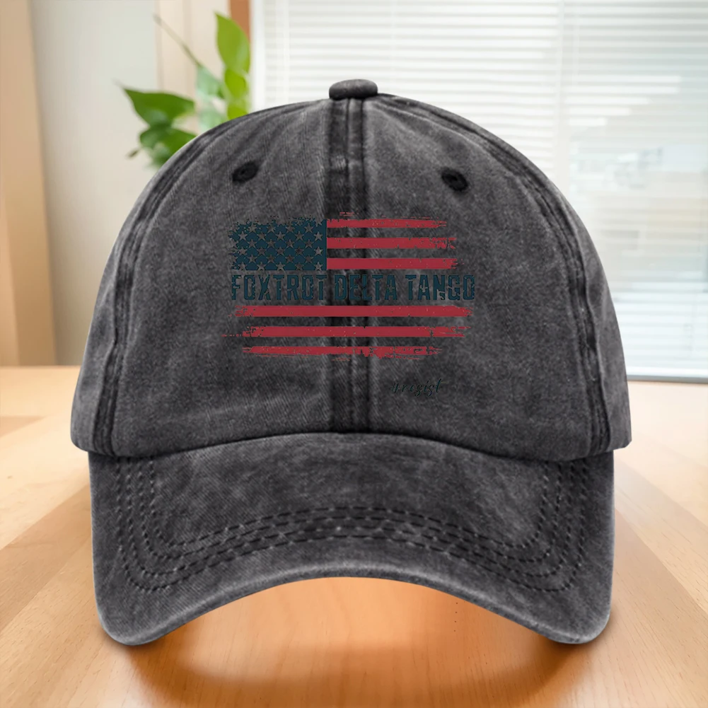 US Flag Baseball Hat Breathable Adjustable Dad Hat Comfortable Unisex Golf Foxtrot Delta Tango for Outdoor Sports