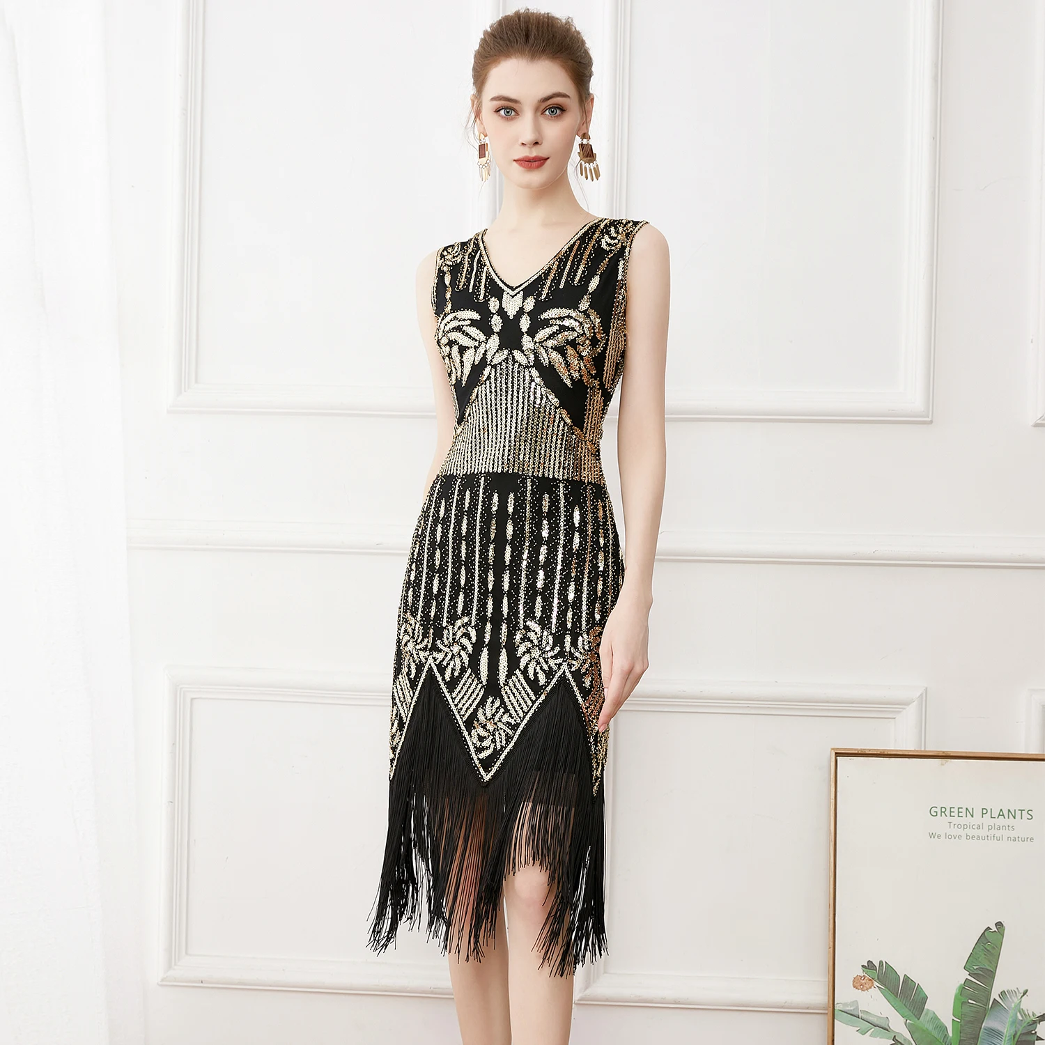 BABEYOND 1920s Flapper Fringed Sequin Dress Roaring India | Ubuy