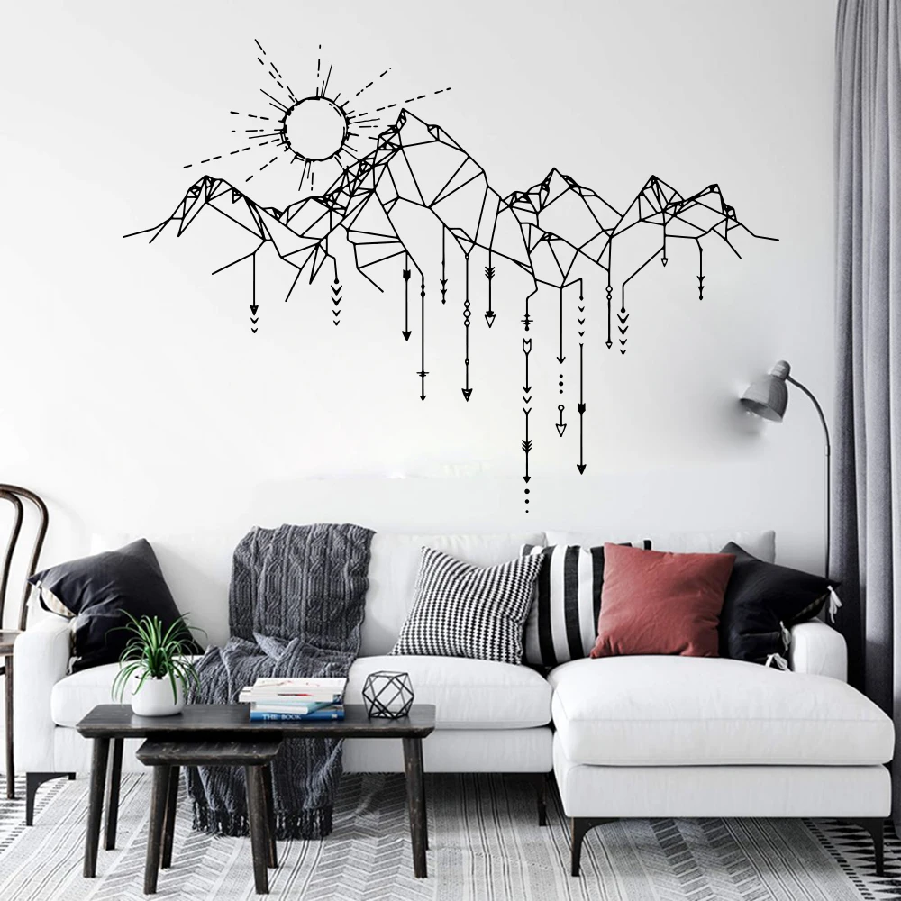 Autocollant Mural Montagne – Multicolore – Décalcomanie Pour Chambre D'enfant – White Corner