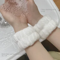 Fashion 2pcs One Pair Wash Face and Wrist Band Absorb Water Sweat Wiping Bracelet Hairband Moisture Proof Sleeve Wrist Guard - Image 2