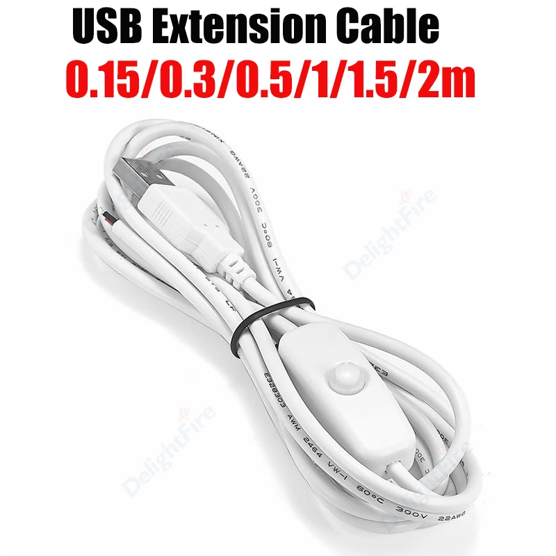 LED-Rigid-Strip-USB-Connector-Cable-ON-OFF-Switch-Electrical-Wire-USB ...
