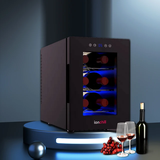 Refrigerador Pequeño Para Cuarto 6-Bottle Wine Cooler, Mini Fridge with  Wine Rack and Temperature Control - AliExpress