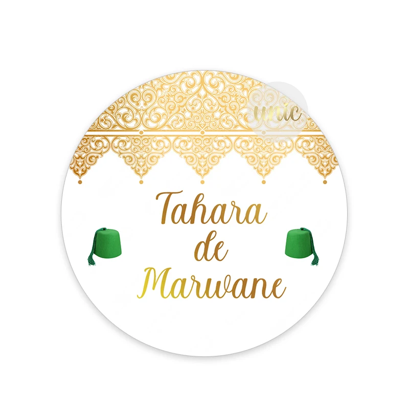 thumbnail image 1 of Etiquetas personalizadas para bolsas, cajas de regalo, etiquetas para dulces, pegatinas autoadhesivas con nombre personalizado, Mabrouk Tahara, 1 of 5