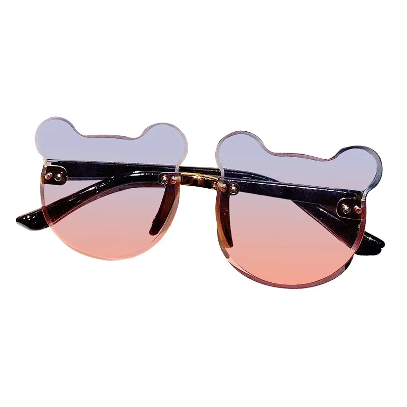 Trendy Girls Boys Sun Glasses Cartoon Eyeglasses Shades Driver Goggles Anti-glare Kids Sunglasses Bear Shape Children Glasses