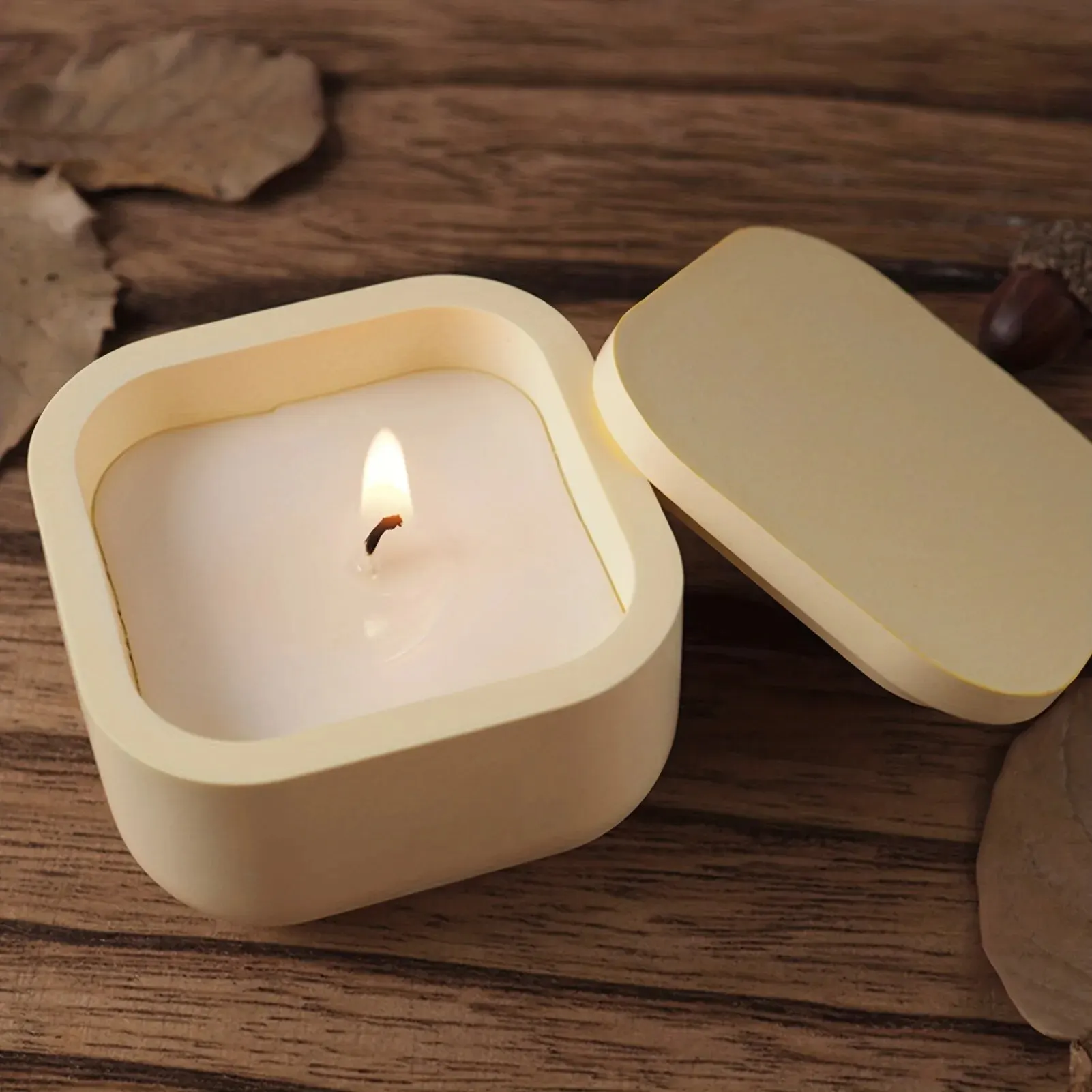 DIY Candle Jar Silicone Mold with Lid Aroma Wax Jar Making Mold for Resin Concrete Gypsum for Home Crafts 1set silicone mold