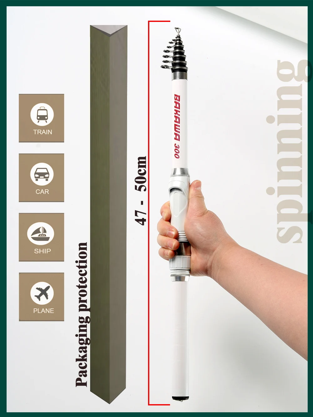 カーボンファイバーロックスピニングロッド,頑丈なハンドル付き釣り竿