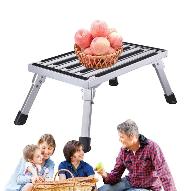 

Height-Adjustable Step Stool With Non-Slip Platform Step Ladder With A Portable Handle For Adults For Home