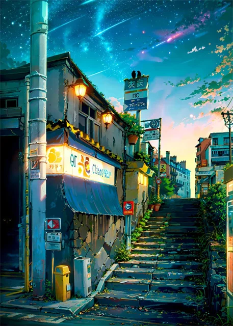 thumbnail image 1 of Pósteres e impresiones en lienzo de arquitectura de Sakura con paisajes callejeros japoneses, pinturas de arte mural para decoración del hogar y sala de estar moderna, 1 of 5