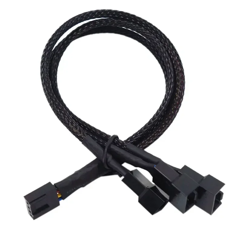 Pwm Fan Cable 4 Pin 1 To 2/3/4 Ways Splitter Black Sleeved 27cm Extension Cable Connector PWM Extension Cables