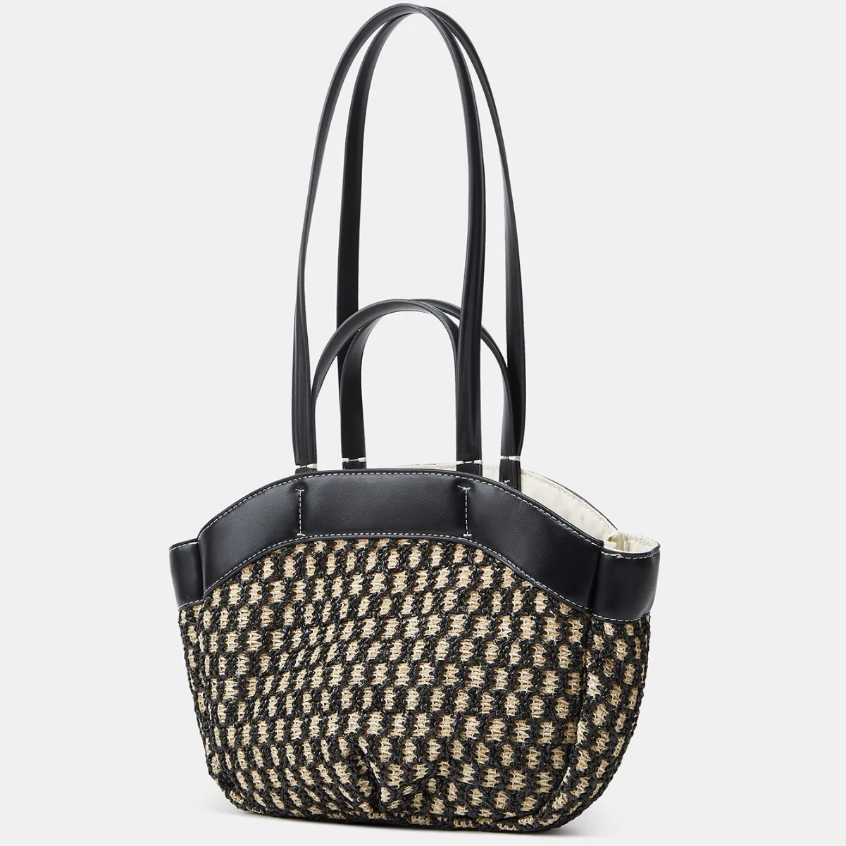 Colorful Straw Woven Beach Bag Large Capacity Underarm Basket Bag Seaside Holiday Woven Bag Spacious Women Shopper Tote Handbag