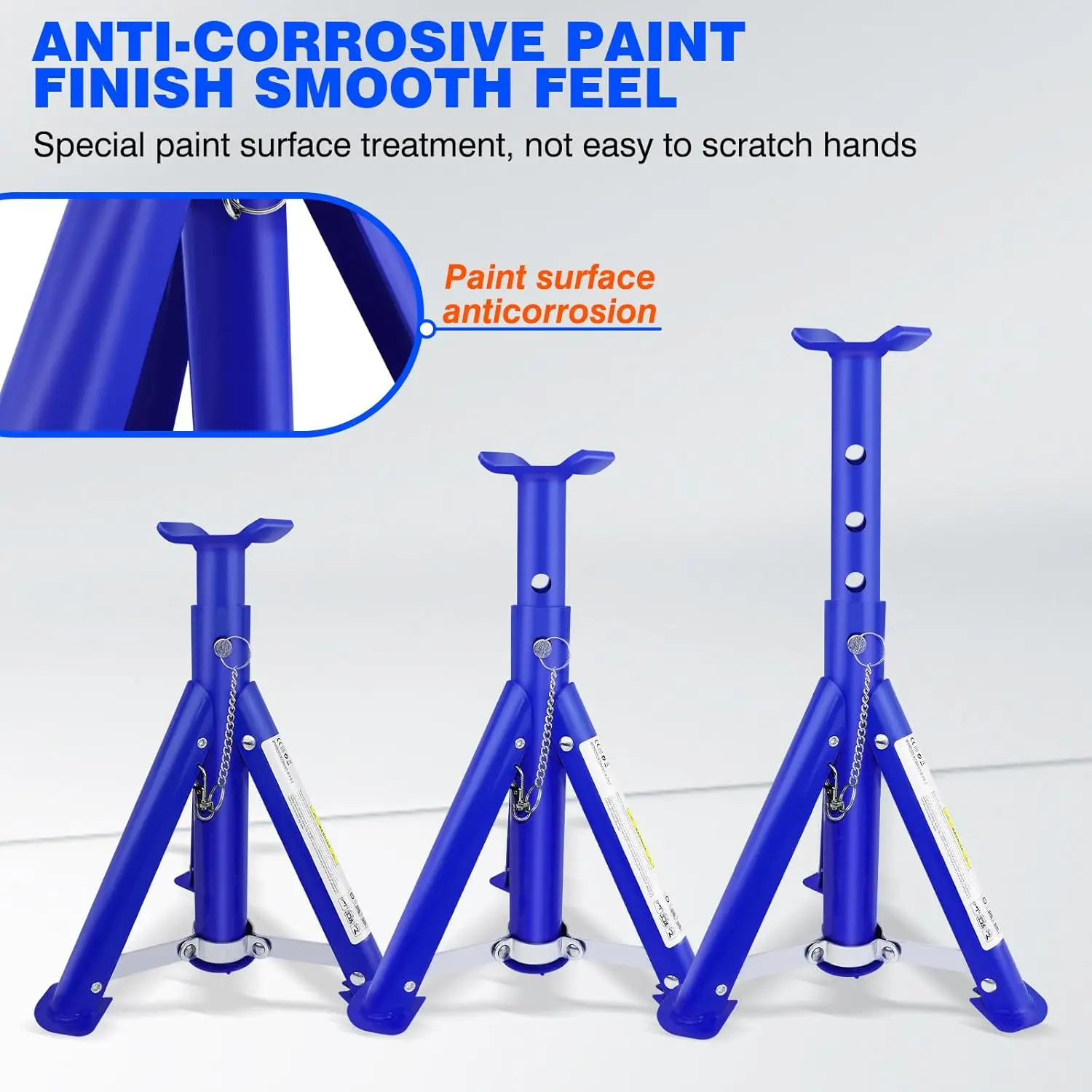 Heavy Duty Steel Jack Stands 3 Tons Capacity, Axle Stand Support Vehicle Holder Lift Tool 1 Pair