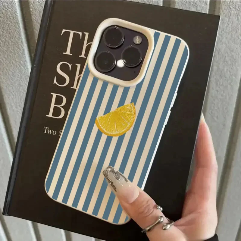 Enhanced Retro Striped Leather Texture Phone Case Cover