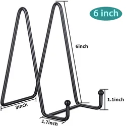 Elegant Iron Art Display Stand for Home Decor and Storage (Black L-6 inch)
