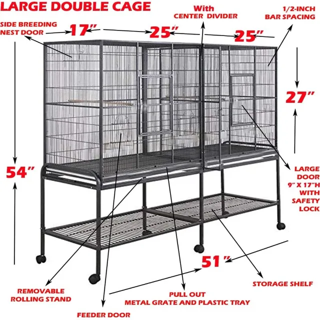 Double Birdhouse Treehouse Cage 2