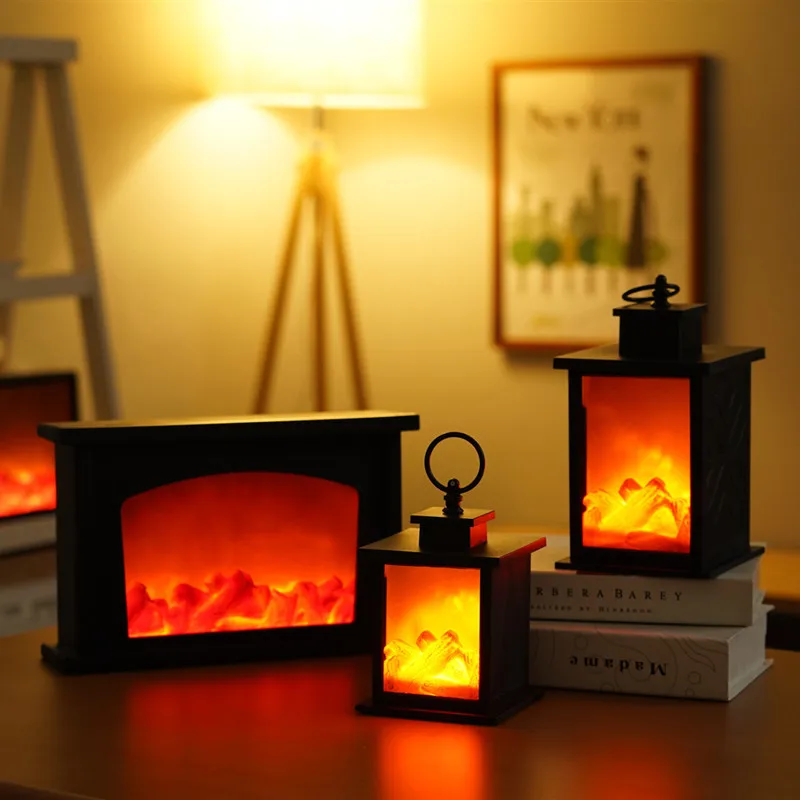 

LED Creative Home Fireplace Simulation Flame Lamp Hanging Light Night Lamp Fireplace Light Living Room Home Decor
