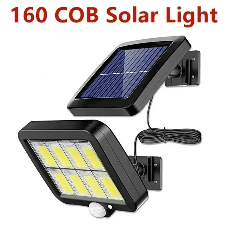 COB LED Solar Light Outdoor PIR Motion Sensor Waterproof Wall Emergency Street Light Garage Lighting Patio Security