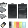 Custom Logo Print Matte Black Ziplock Plastic Packaging Pouch Mini  Flat Clear Window  Printed Mylar Bags 4