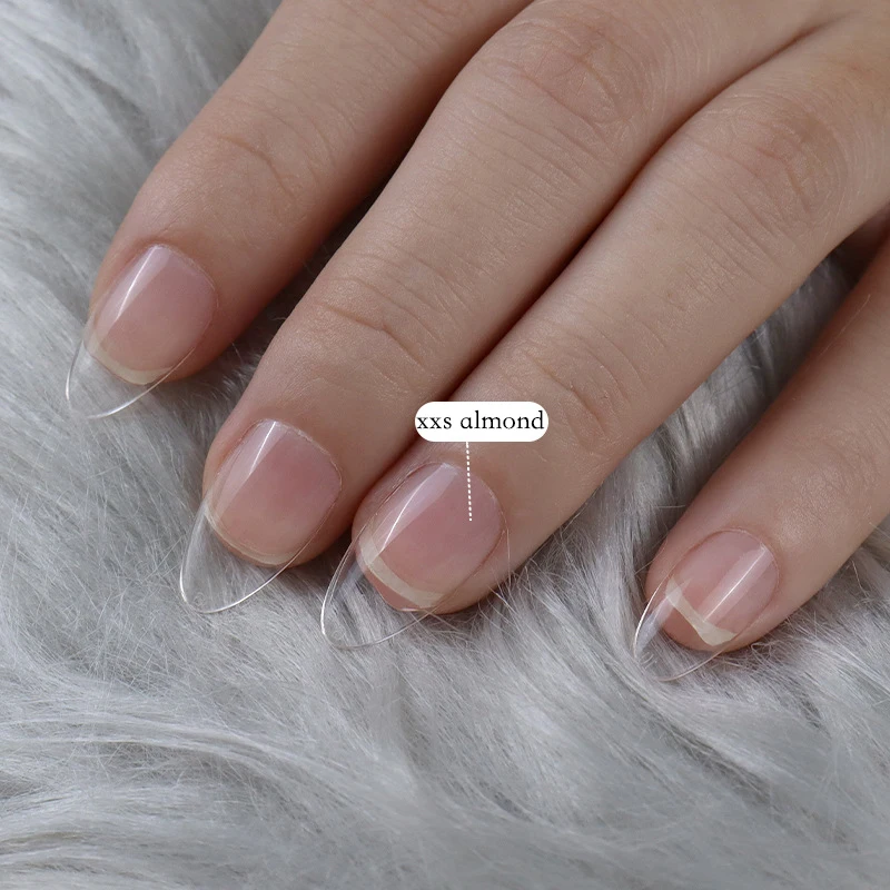 Fake Nails 120pcs XXS Super Short Almond Full Cover Sculpted Soft Gel Nail Tips Press on Capsule Americaine Gel X Artificial Fake Nails