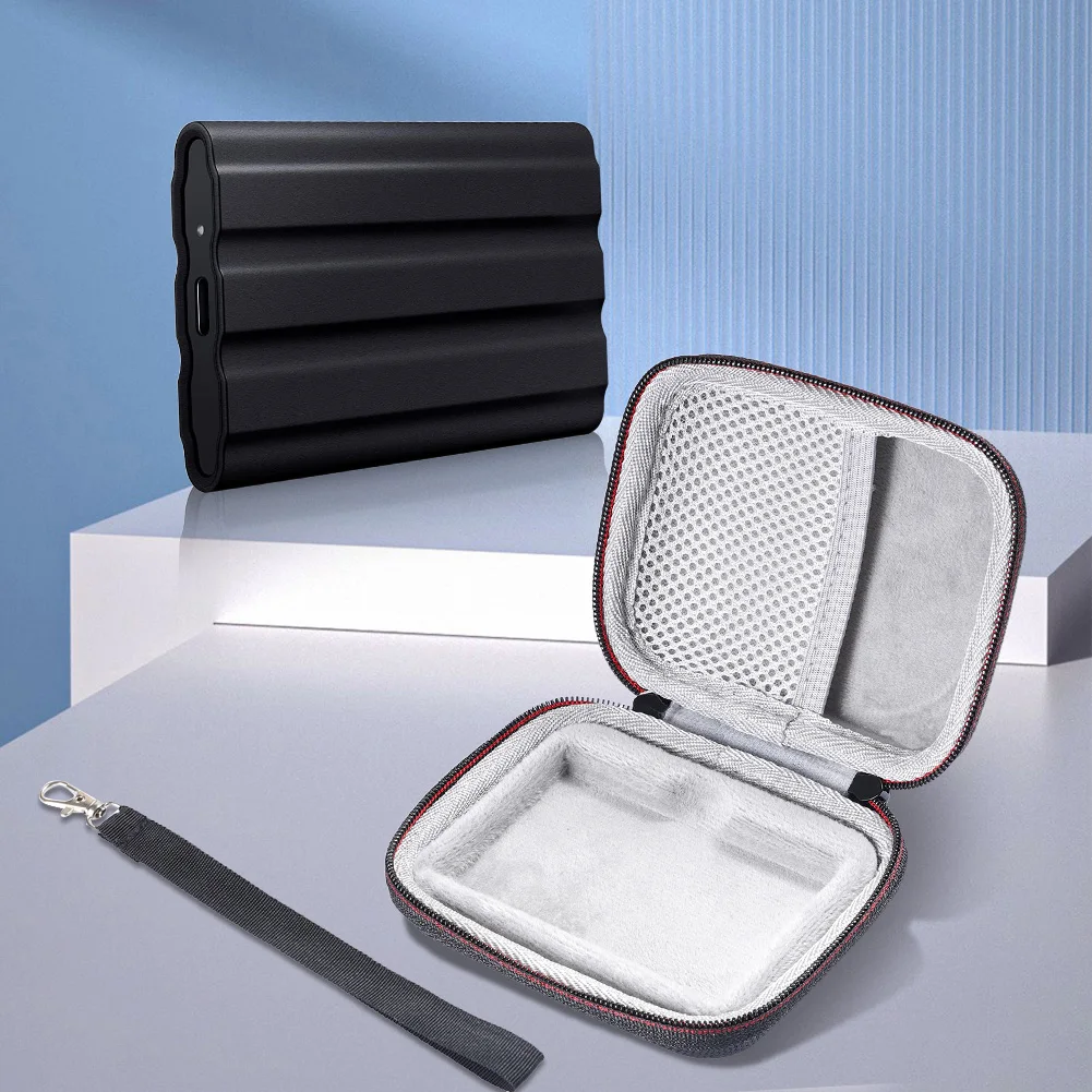 EVA Hard Carrying Case Anti-Scratch Travel Storage Bag with Hand Strap for Samsung T7 Shield/T9 4TB/2TB/1TB Portable SSD