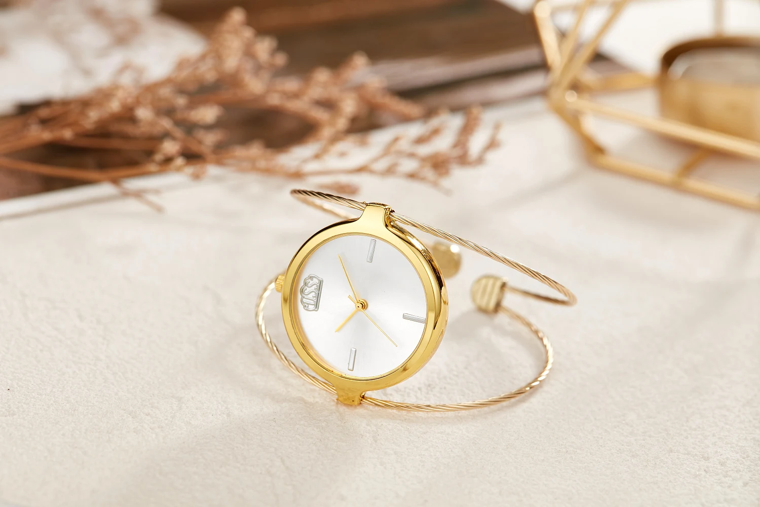 Women watches casual fashion simple girl round single steel bracelet quartz bracelet watch