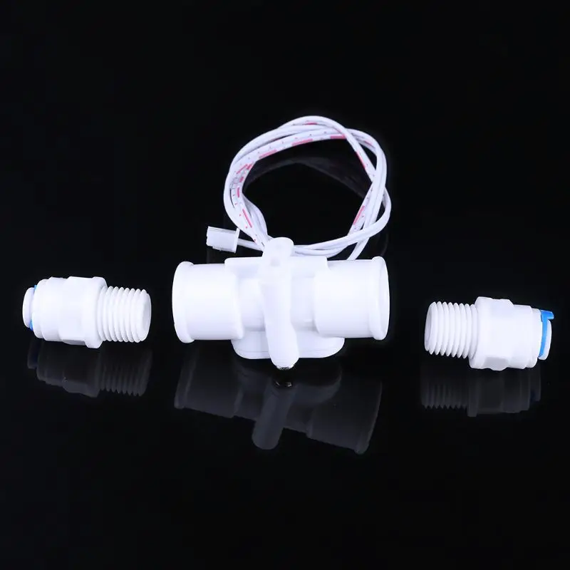 1/4" NPT Water Flow Switch Durable PE Tube Liquid Flow Sensor Switch For Water Purifier & Dispenser M4YD