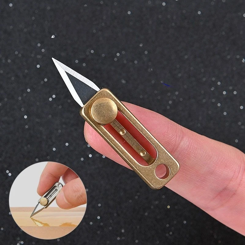 휴대용 미니 스테인리스 황동 생존 키체인 나이프 멀티툴 봉투 개봉기 (캠핑, 하이킹, 비상, 일상용)