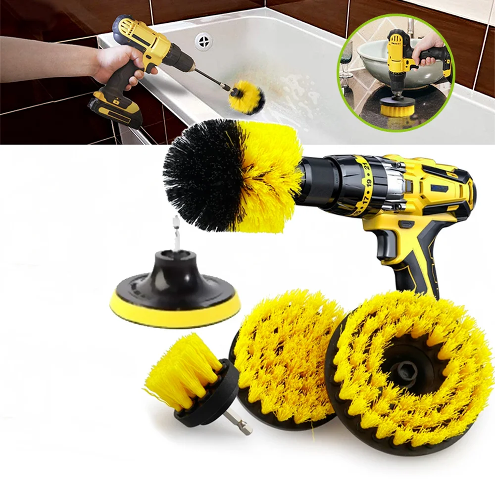 Universal Electric Drill Cleaning Brush Head Floor Decontamination Scrubber  Brushes For Bathroom Kitchen Surface Cleaning Tool