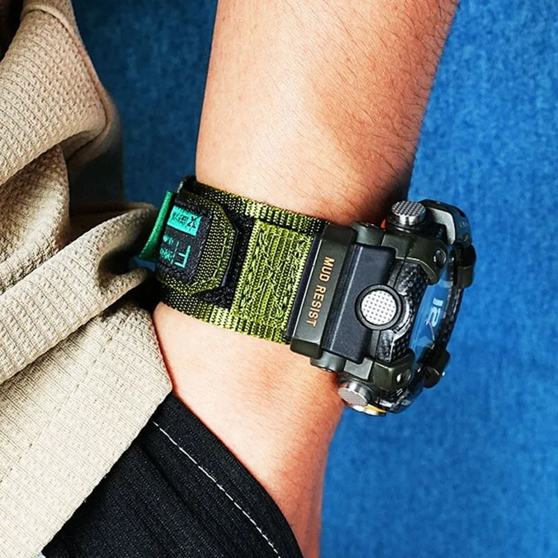 Rugged Nylon Canvas Strap - Military Style Outdoor Watch Band for CASIO G-Shock Mudmaster